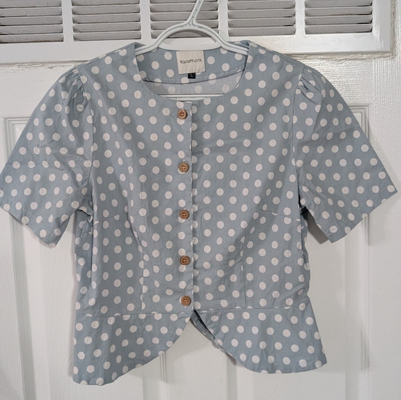 Retro 60s Spotlight Blouse In Mint  - Picture 5 of 6